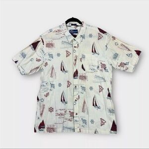 Jack O’Neill Linen Blend Button Hawaiian Shirt Mens Large Tropical Vtg 90s